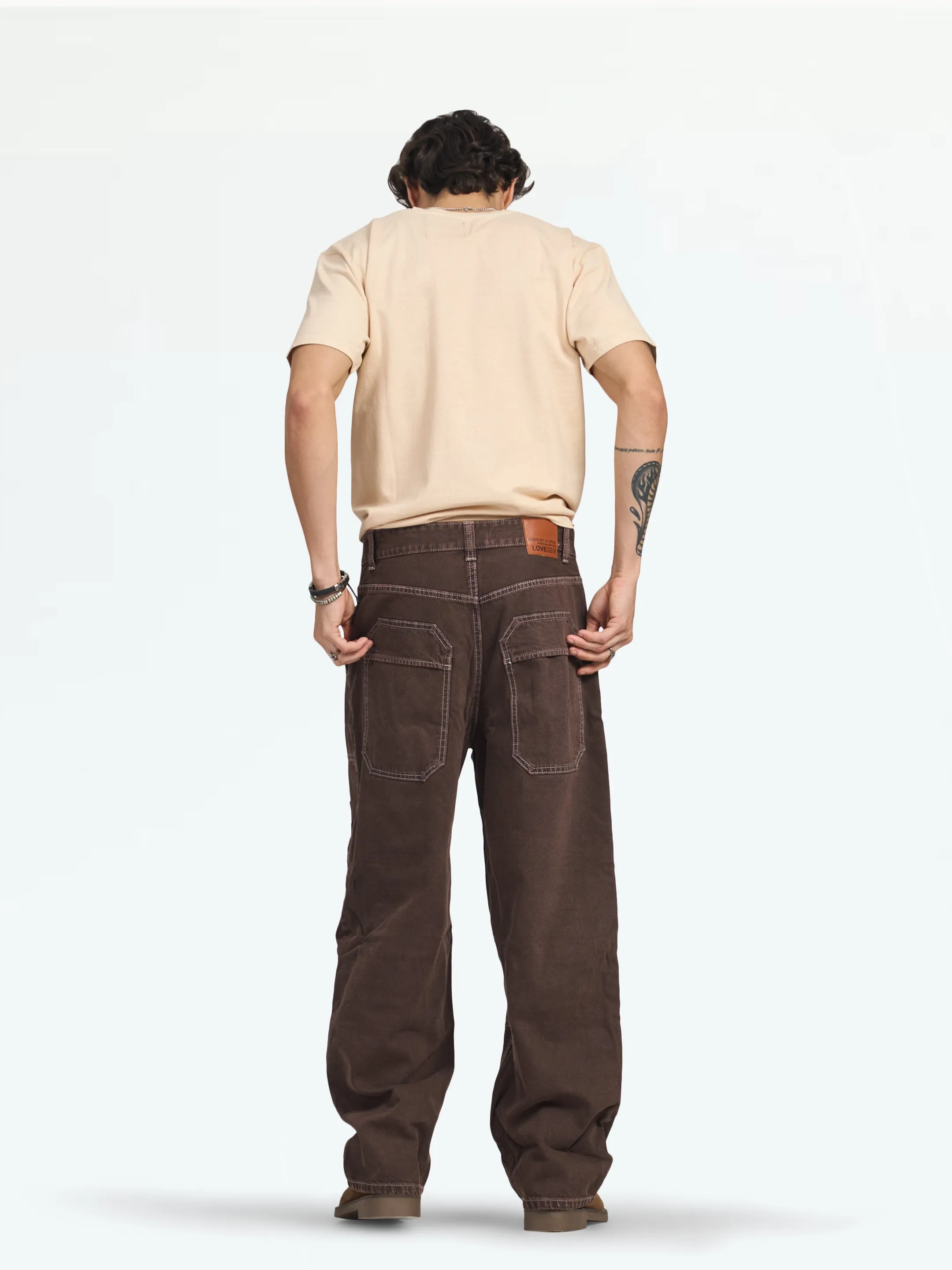 Men's Beige Oversize Tee