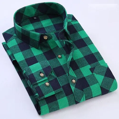 Men's Plaid Shirts Slim Fit Flanner Shirts