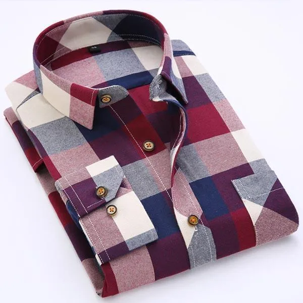 Men's Plaid Shirts Slim Fit Flanner Shirts