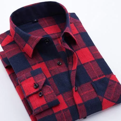 Men's Plaid Shirts Slim Fit Flanner Shirts