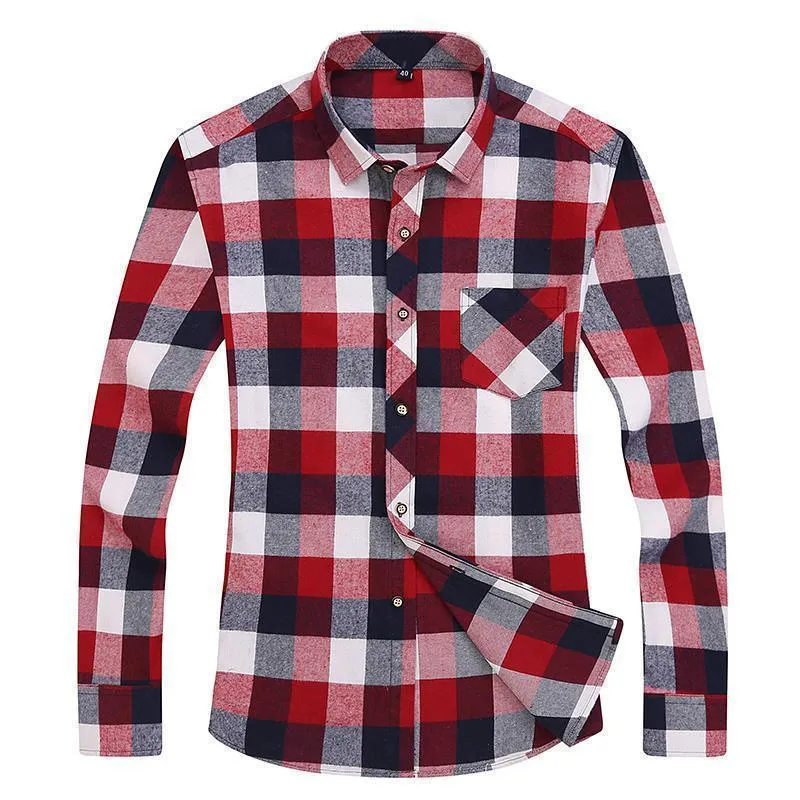 Men's Plaid Shirts Slim Fit Flanner Shirts