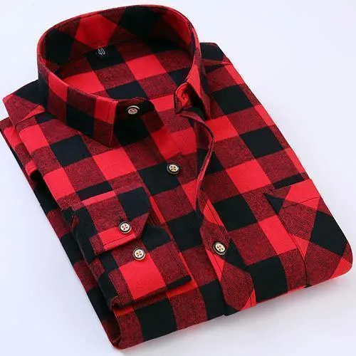 Men's Plaid Shirts Slim Fit Flanner Shirts