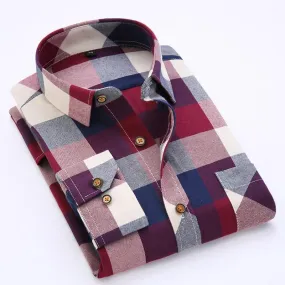 Men's Plaid Shirts Slim Fit Flanner Shirts