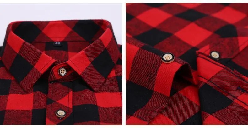 Men's Plaid Shirts Slim Fit Flanner Shirts