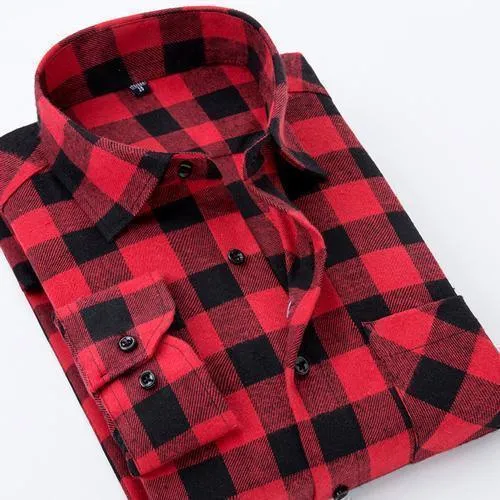 Men's Plaid Shirts Slim Fit Flanner Shirts