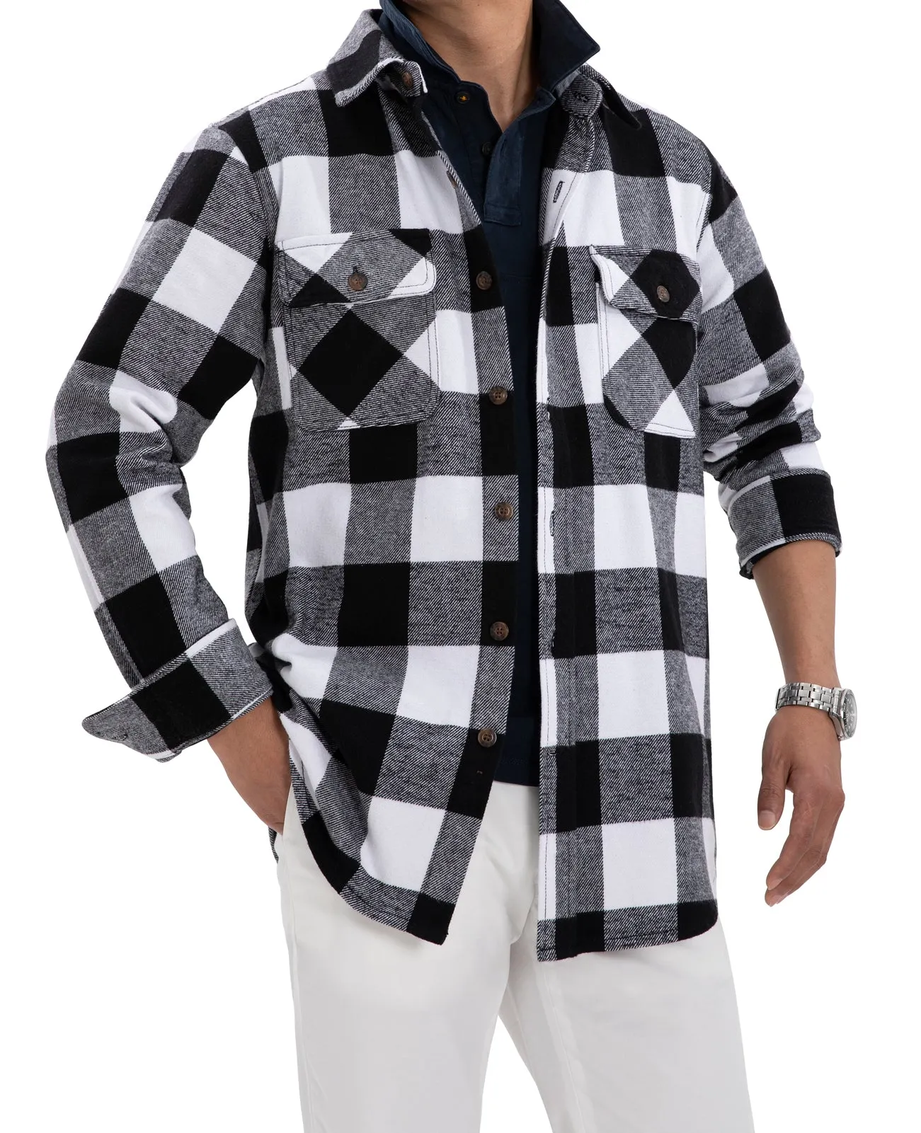 Men's Stalwart Heavyweight Flannel Shirts,10.6oz