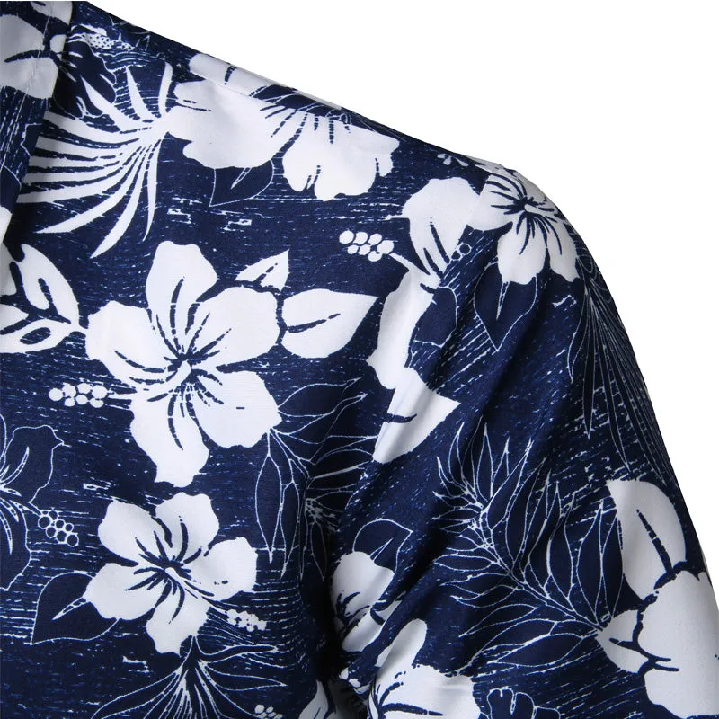 Mens Summer Beach Hawaiian Short Sleeve Floral Shirt