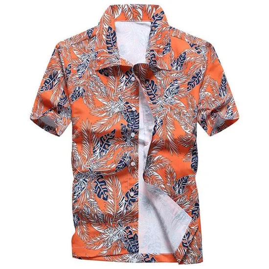 Mens Summer Beach Hawaiian Short Sleeve Floral Shirt