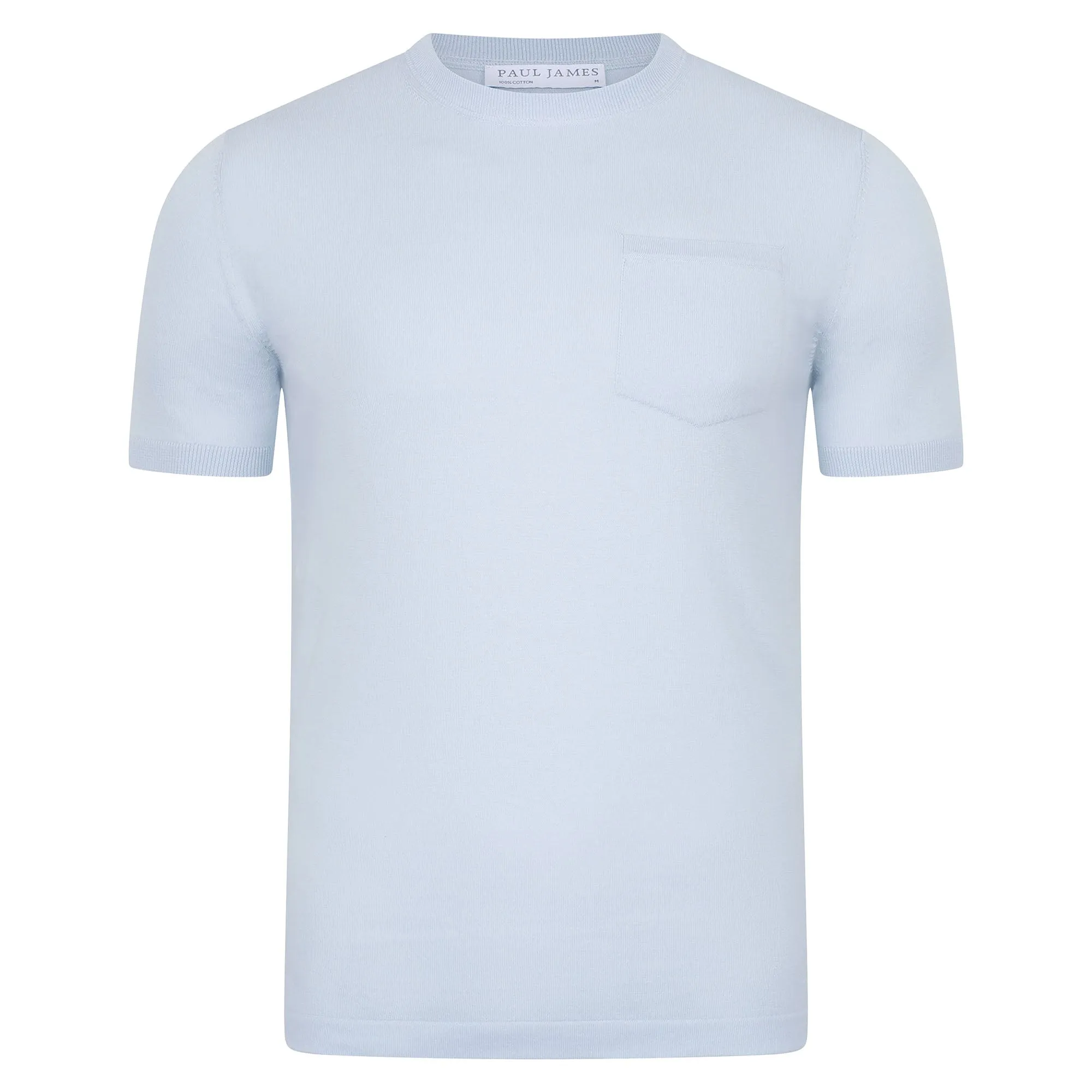 Mens Ultra Fine Cotton Knitted Pocket T-Shirt