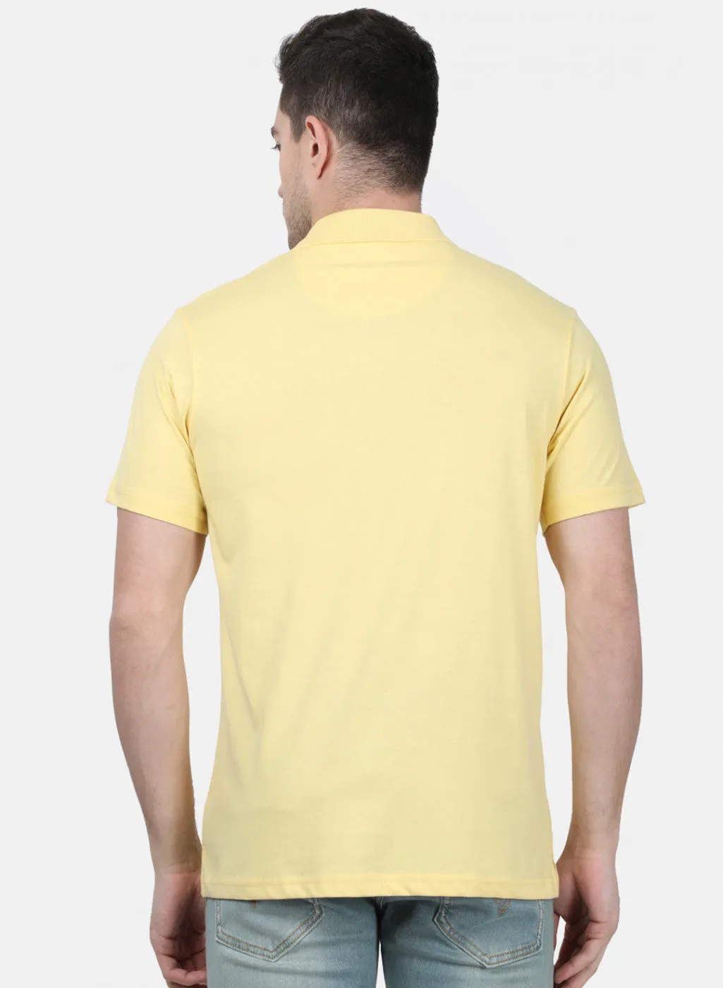 Mens Yellow Plain T-Shirts