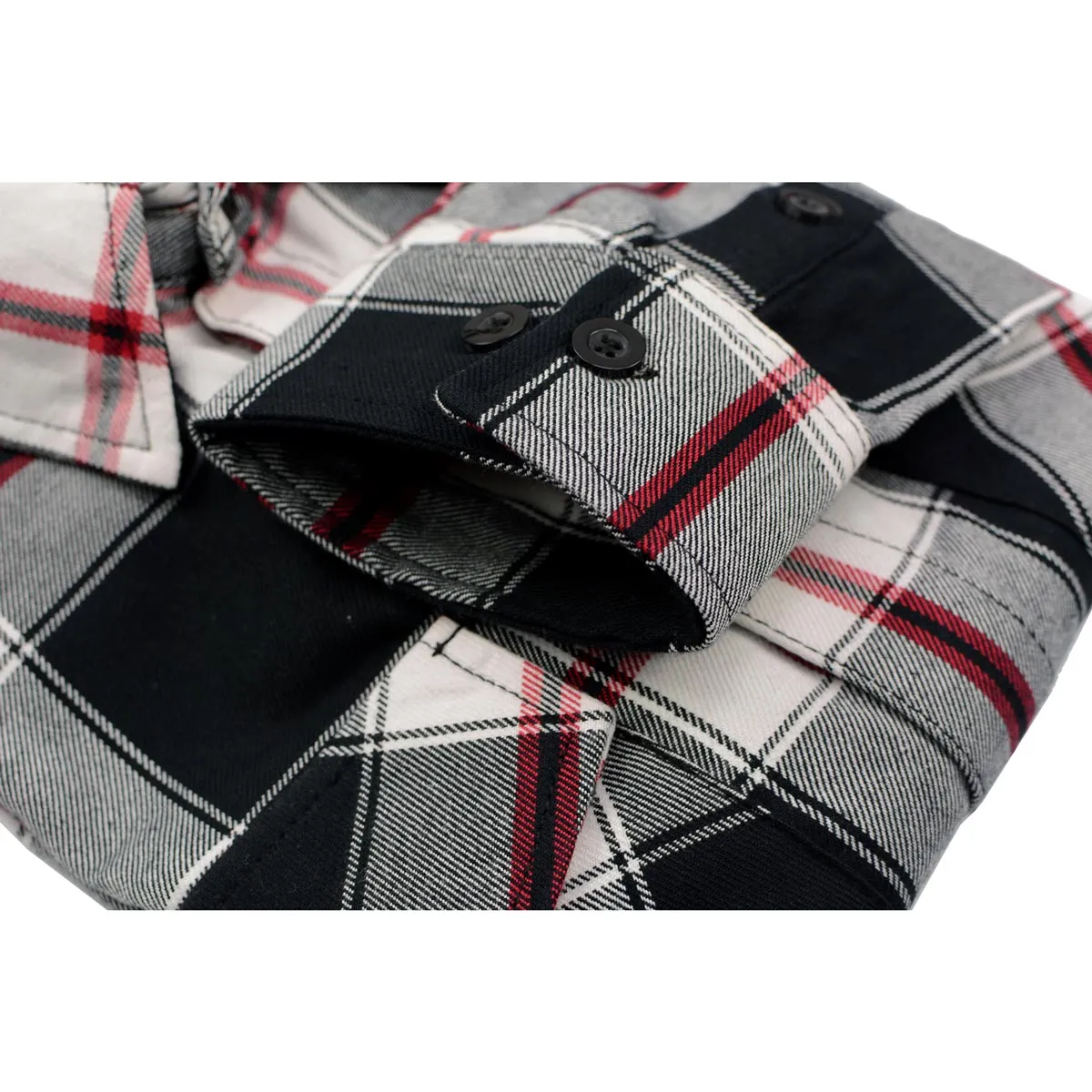 Milwaukee Leather MNG11625 Men's Flannel Plaid Black and White with