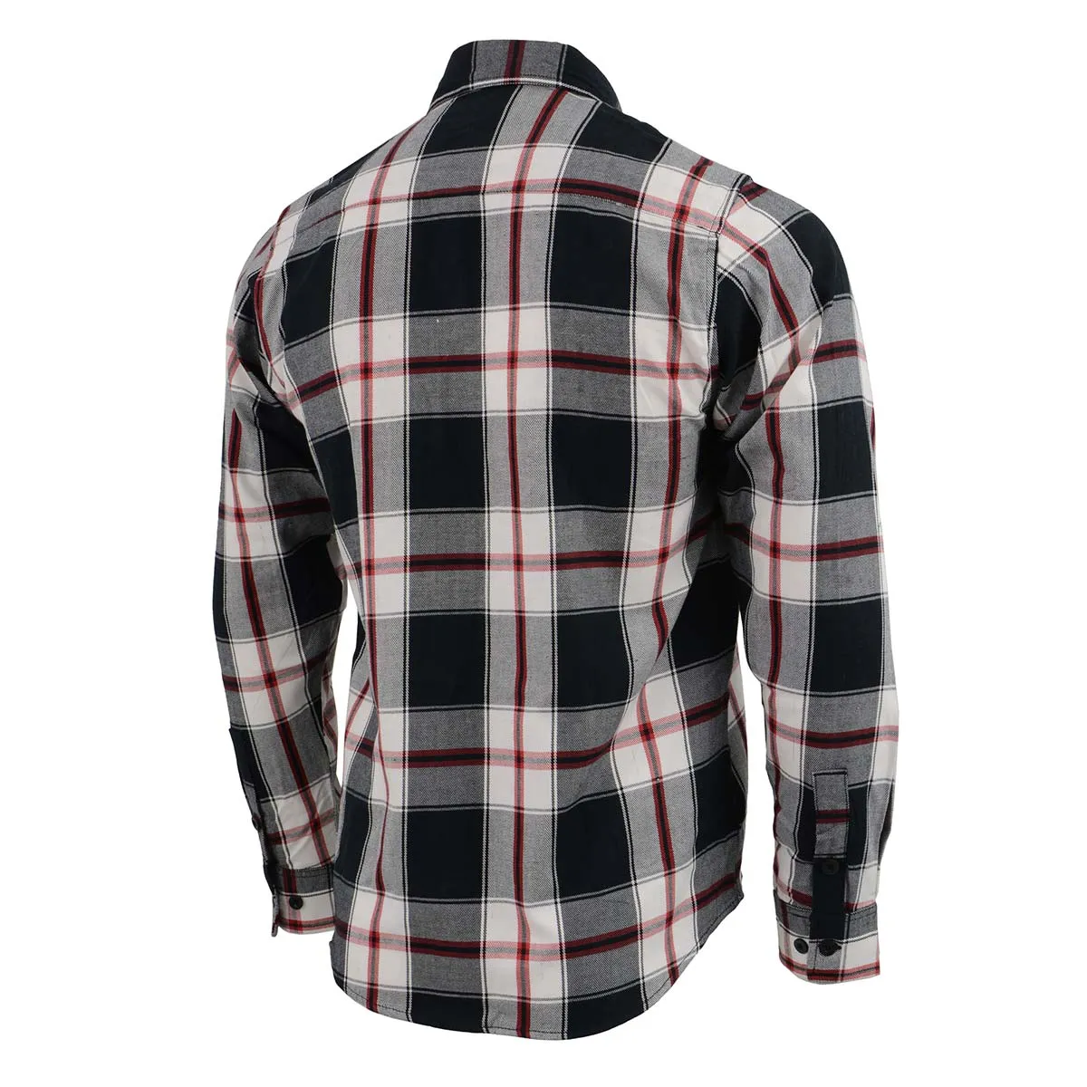 Milwaukee Leather MNG11625 Men's Flannel Plaid Black and White with