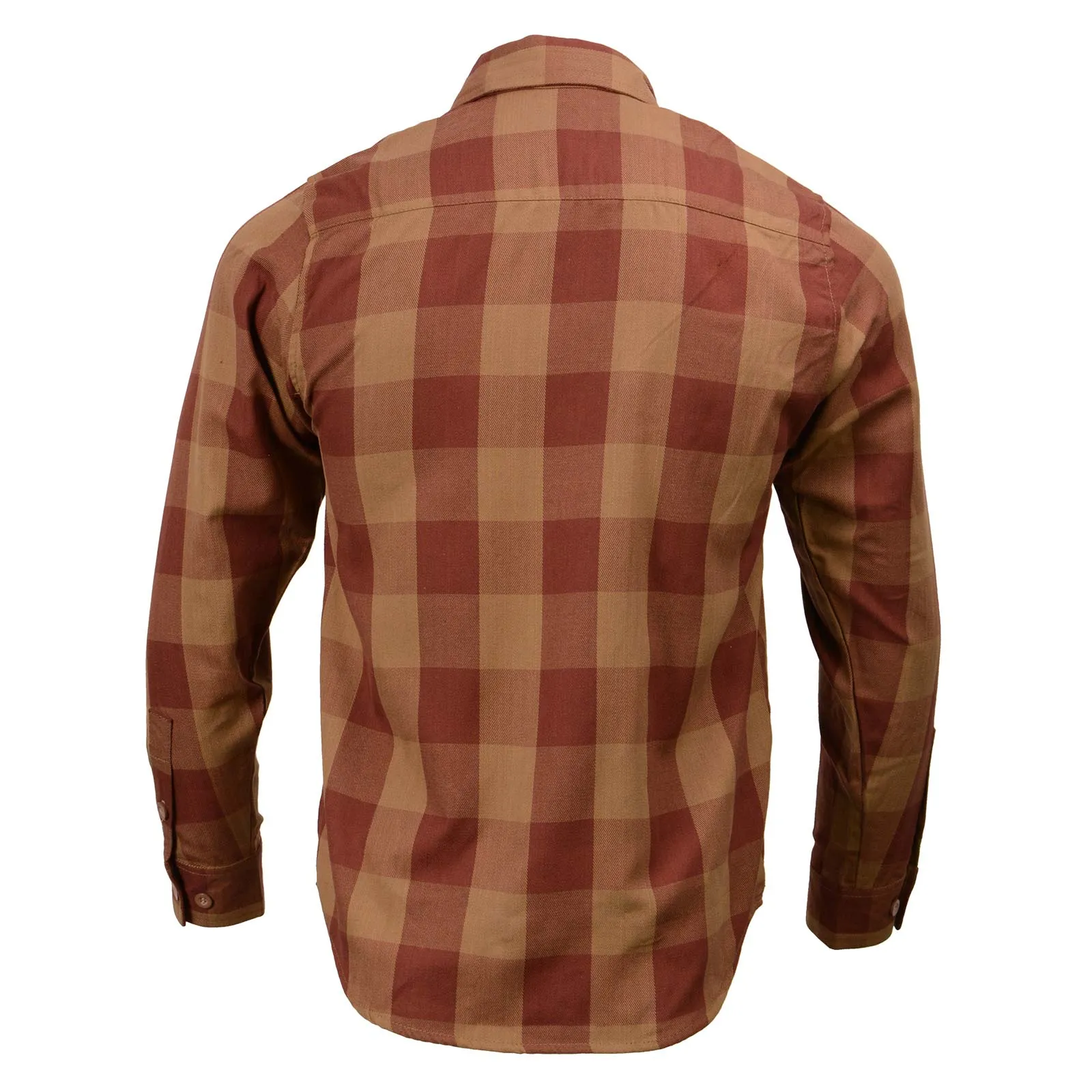 Milwaukee Leather MNG11653 Men's Brown and Beige Long Sleeve Cotton