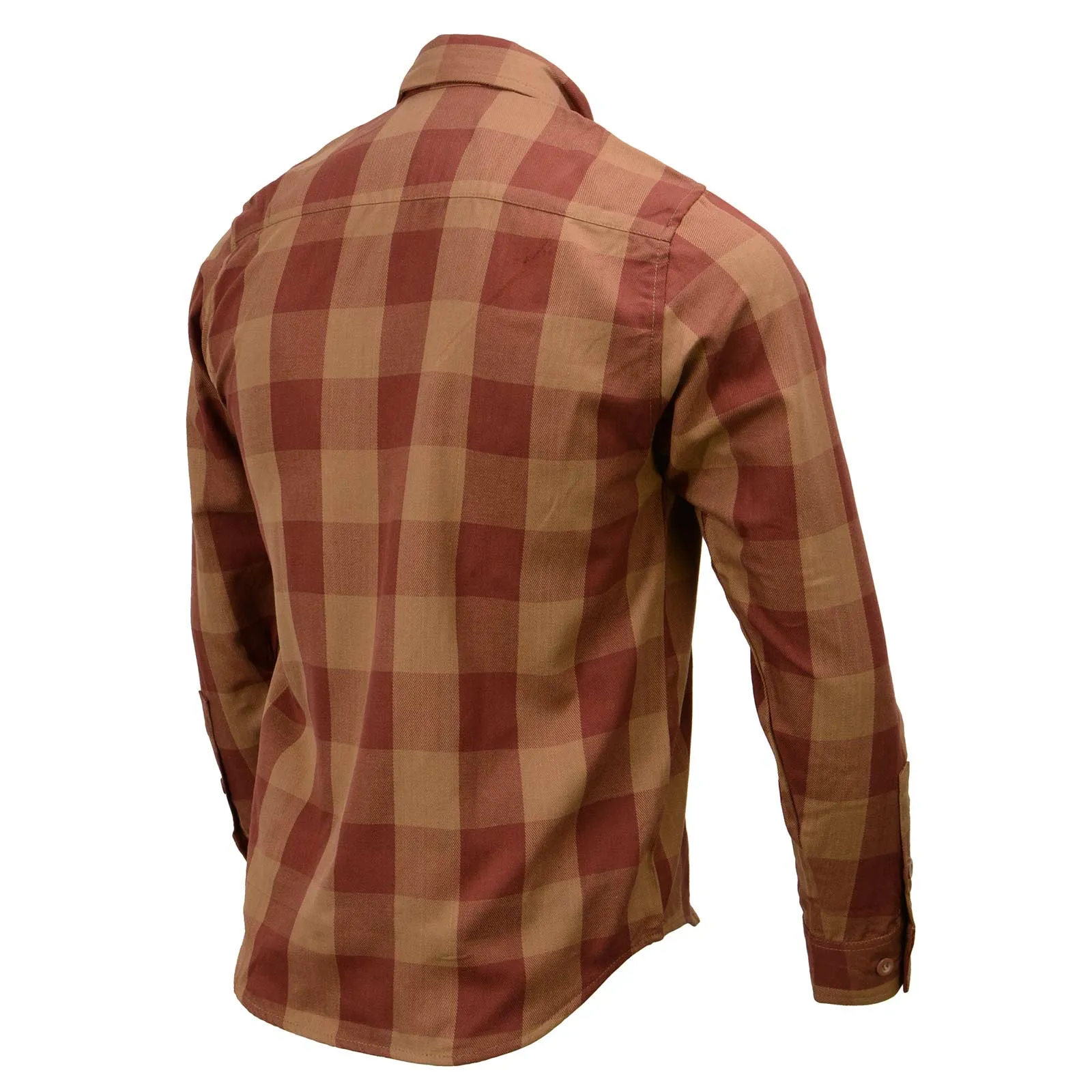 Milwaukee Leather MNG11653 Men's Brown and Beige Long Sleeve Cotton