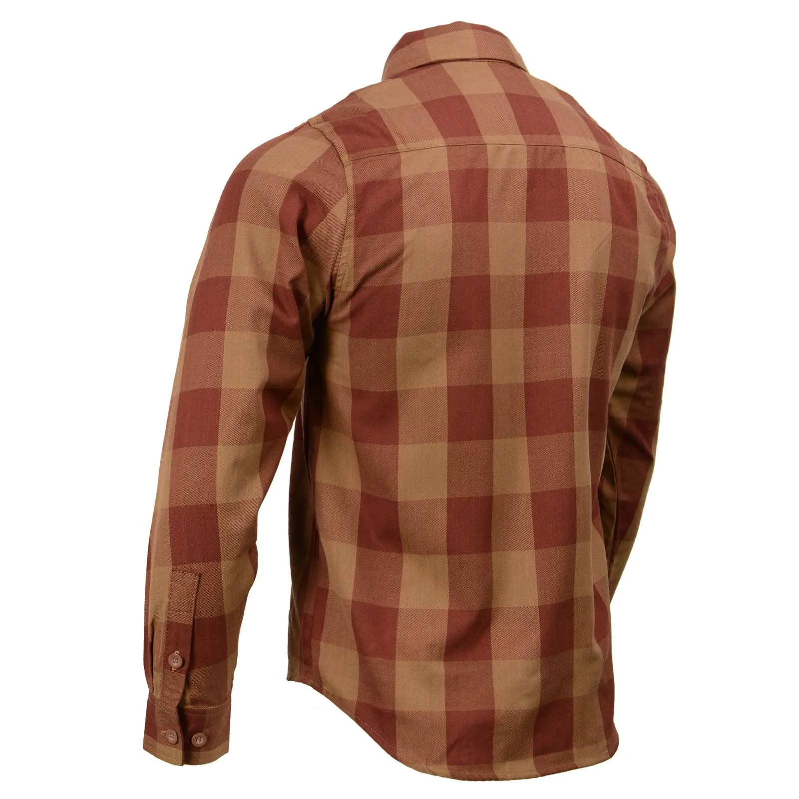 Milwaukee Leather MNG11653 Men's Brown and Beige Long Sleeve Cotton