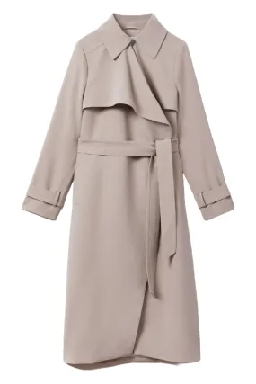 Mink Neutral Etta Double Breasted Belted Trench Coat