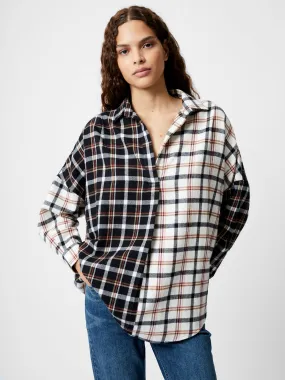 Mixed Flannel Check Popover Shirt