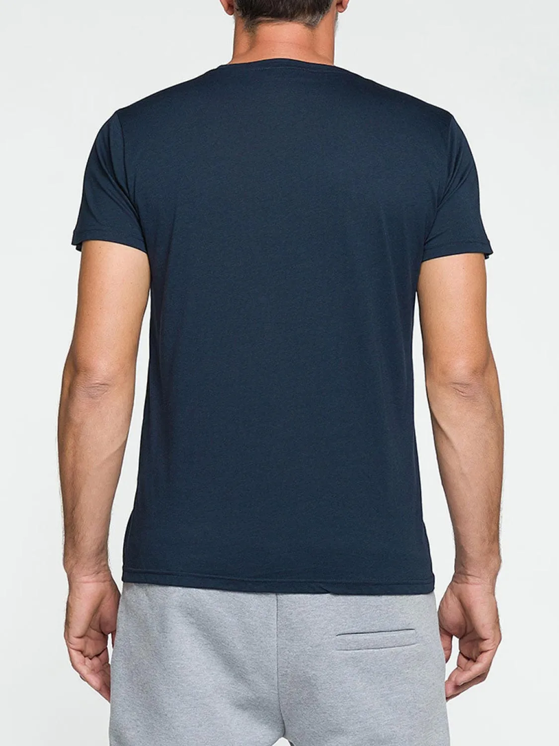 Modal Blend V-neck Pocket T-shirt Midnight Blue