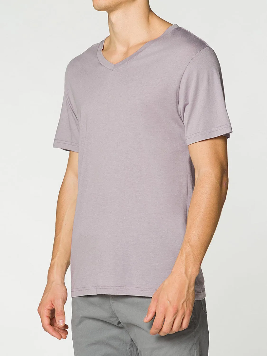 Modal Blend V-neck T-shirt Pastel Mauve