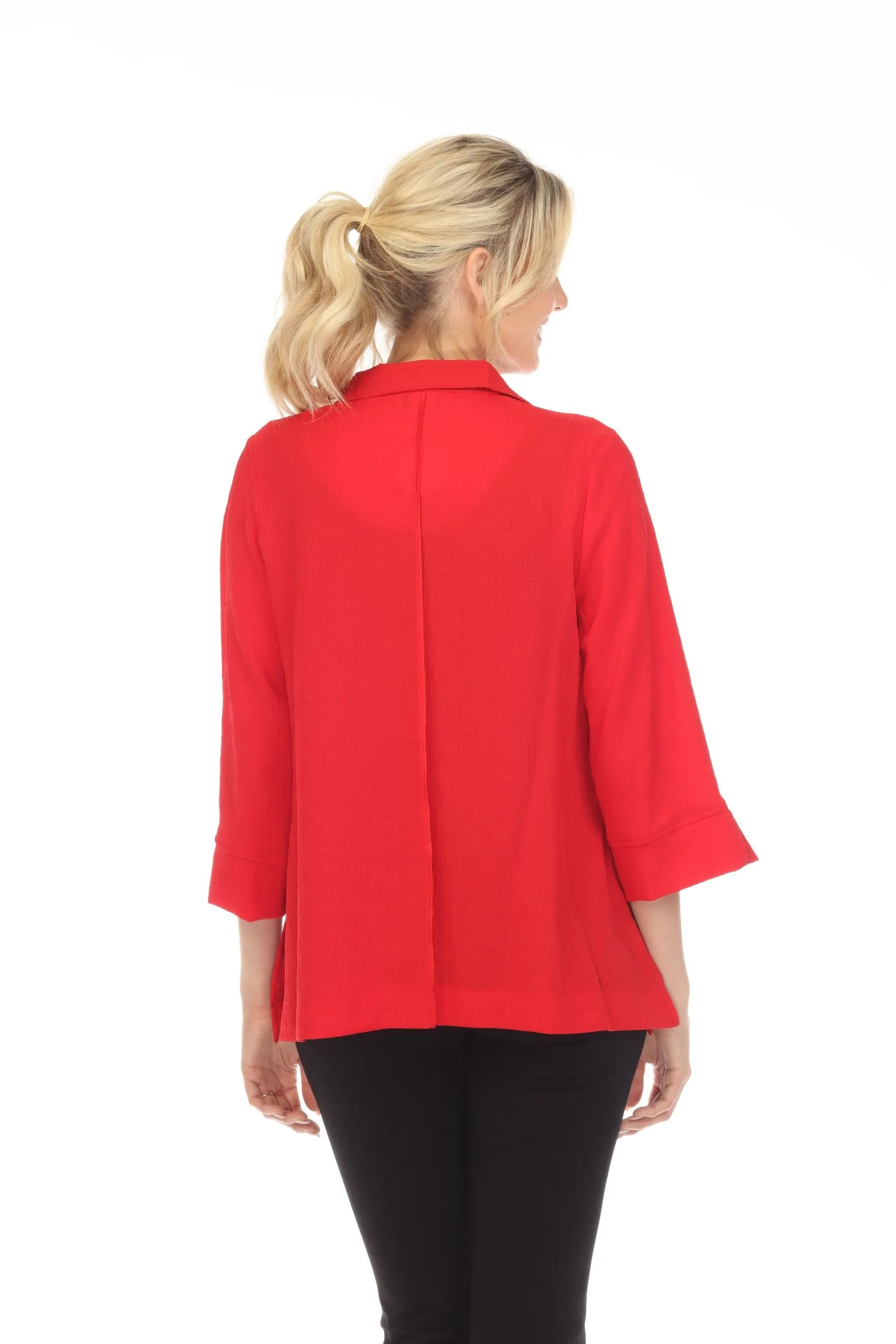 Moonlight Short Button Front Jacket in Red - 2813