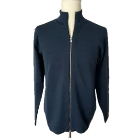 Naval Full Zip Sweater - Tidal Blue