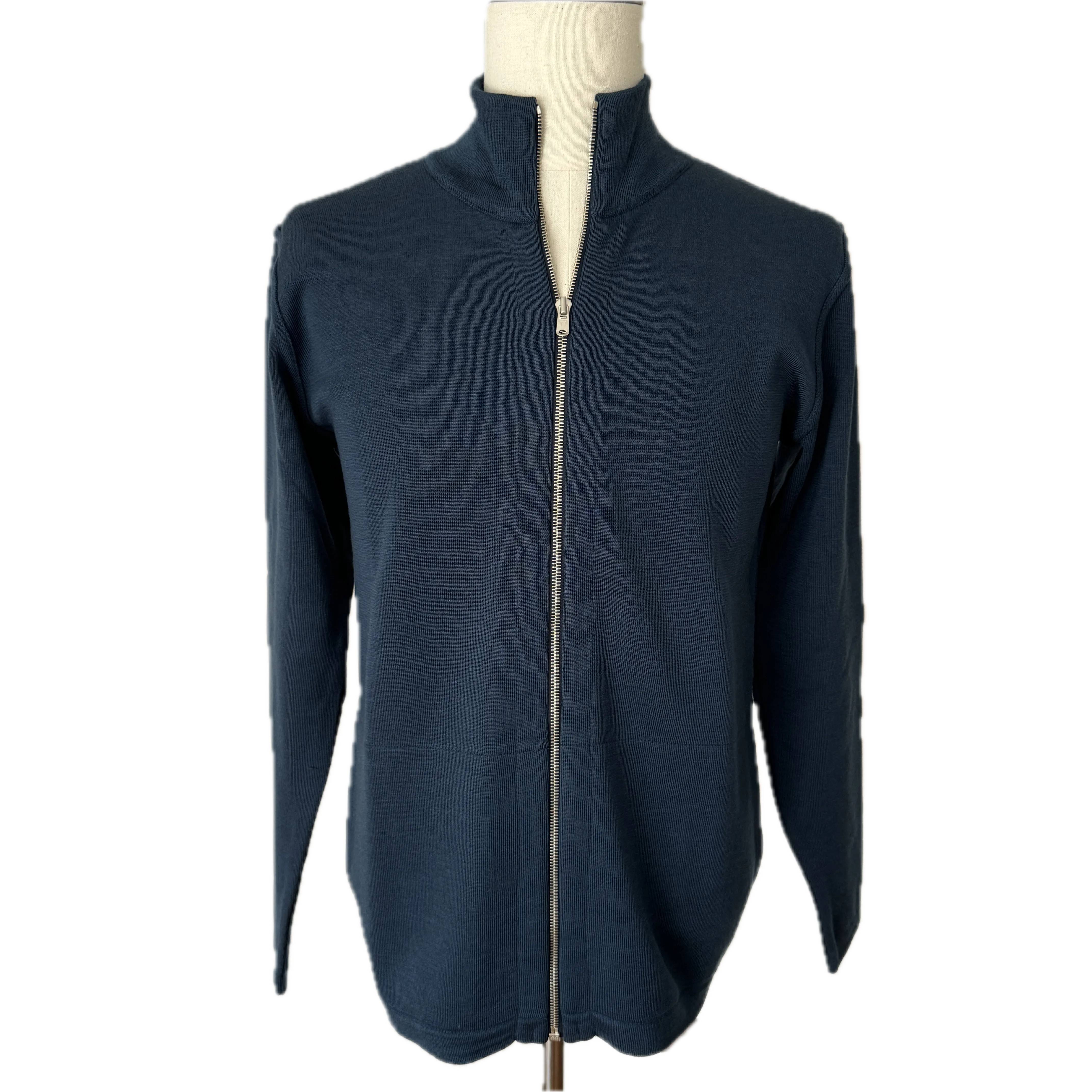 Naval Full Zip Sweater - Tidal Blue