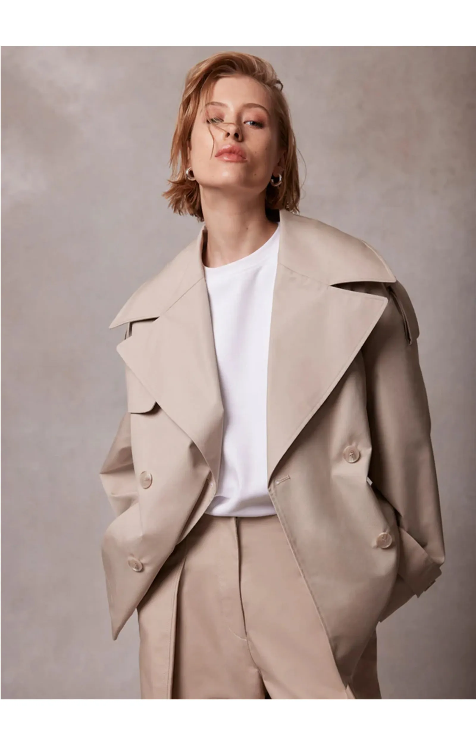 Neutral Short Trench Jacket