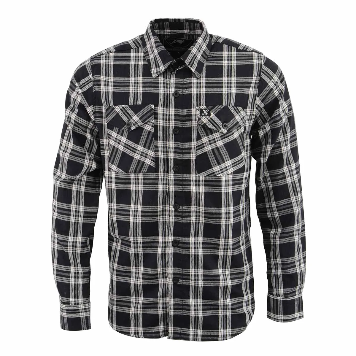 NexGen MNG11646 Men's Black and White Long Sleeve Cotton Flannel Shirt