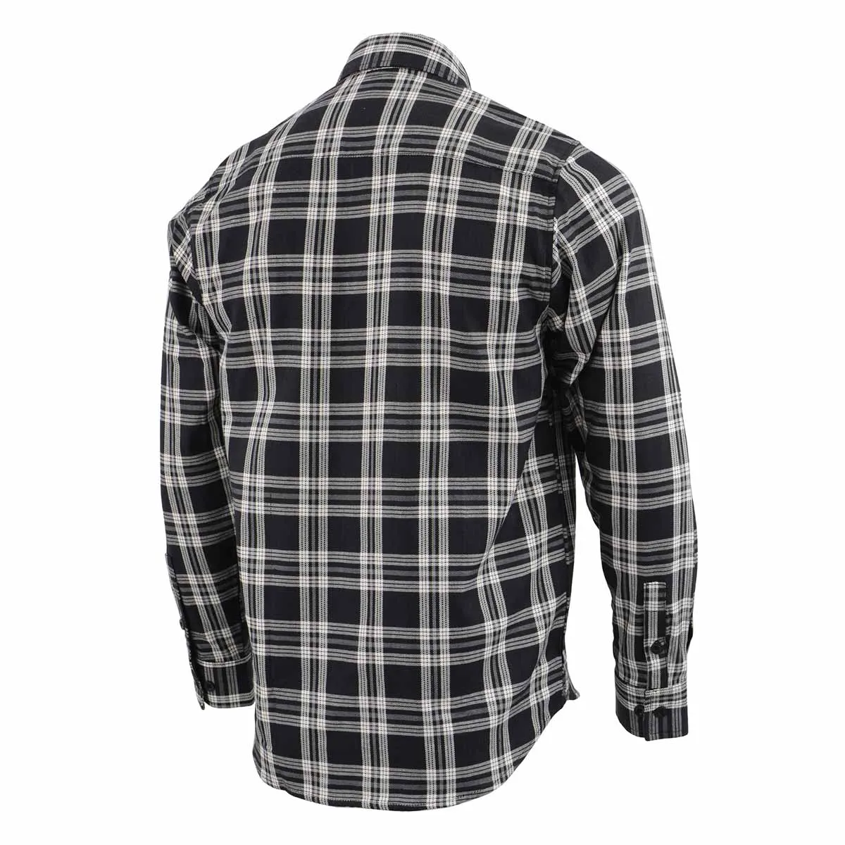 NexGen MNG11646 Men's Black and White Long Sleeve Cotton Flannel Shirt