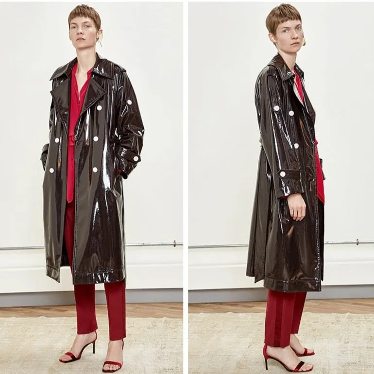 Nova Patent Leather Trench Coats - 3 Colors