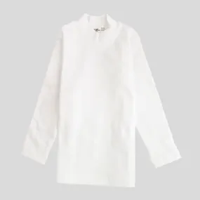 Offwhite Long-Sleeved Plain Half Collar T-Shirt