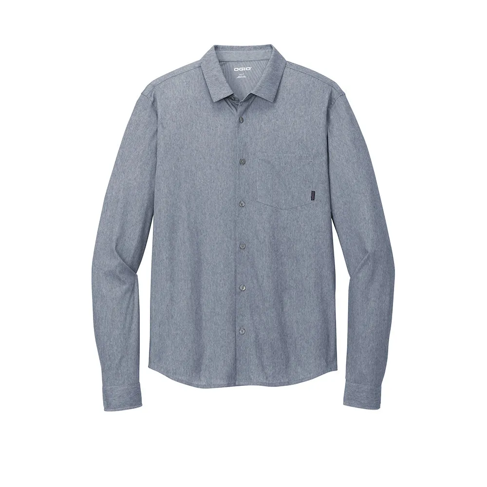 OGIO® Extend Long Sleeve Button-Up - Deep Blue Heather