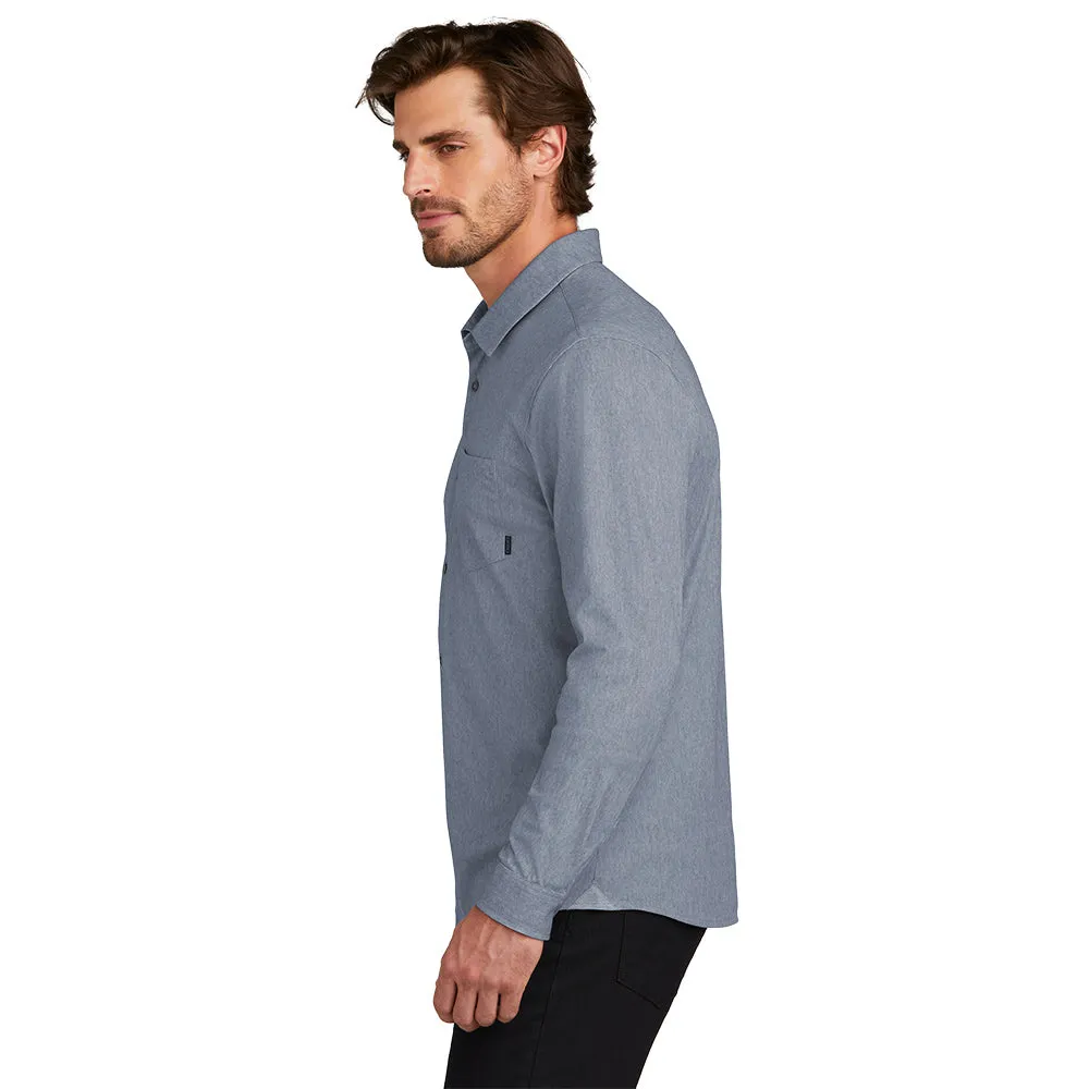 OGIO® Extend Long Sleeve Button-Up - Deep Blue Heather