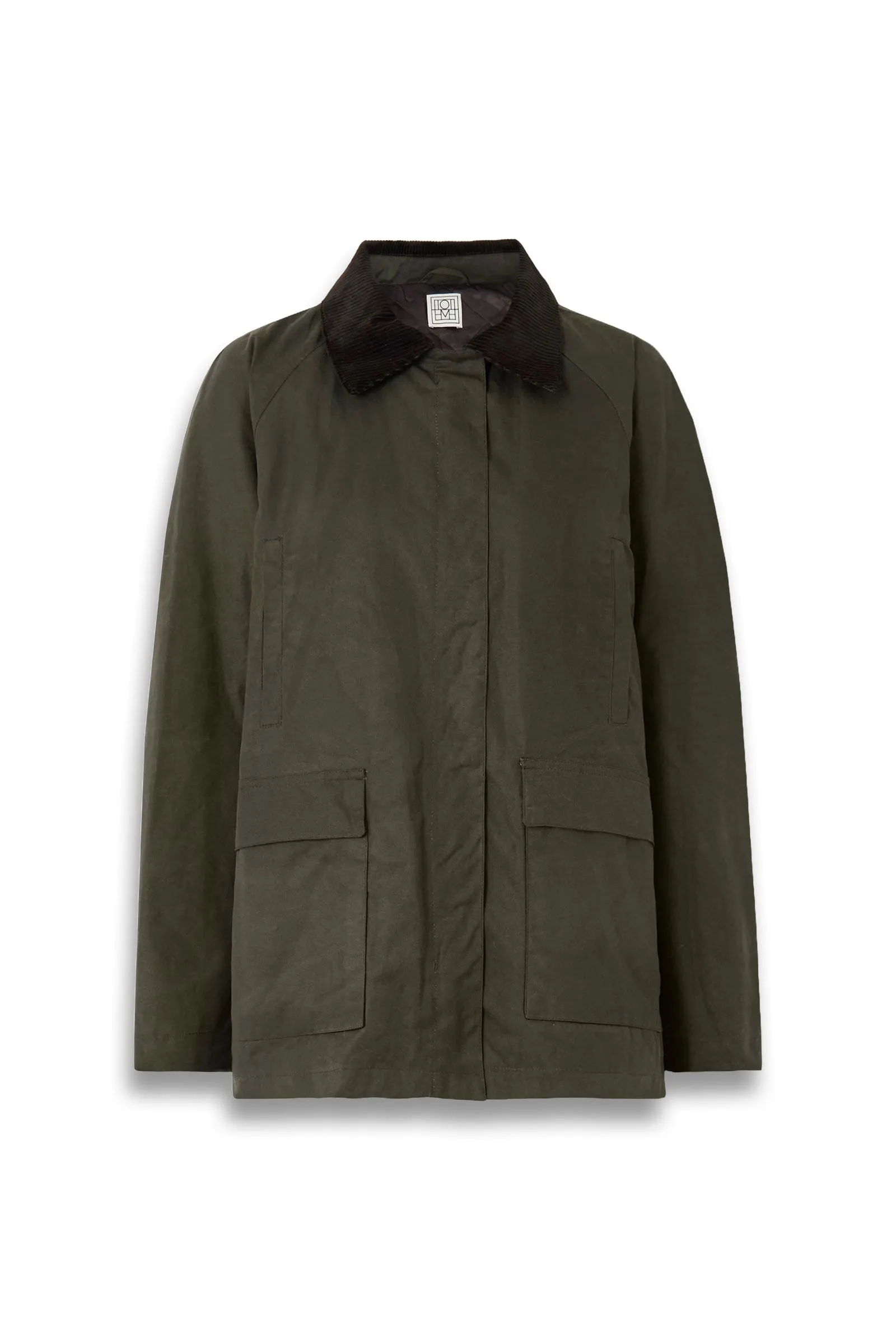 Oversized Corduroy-trimmed Waxed Organic Cotton Jacket