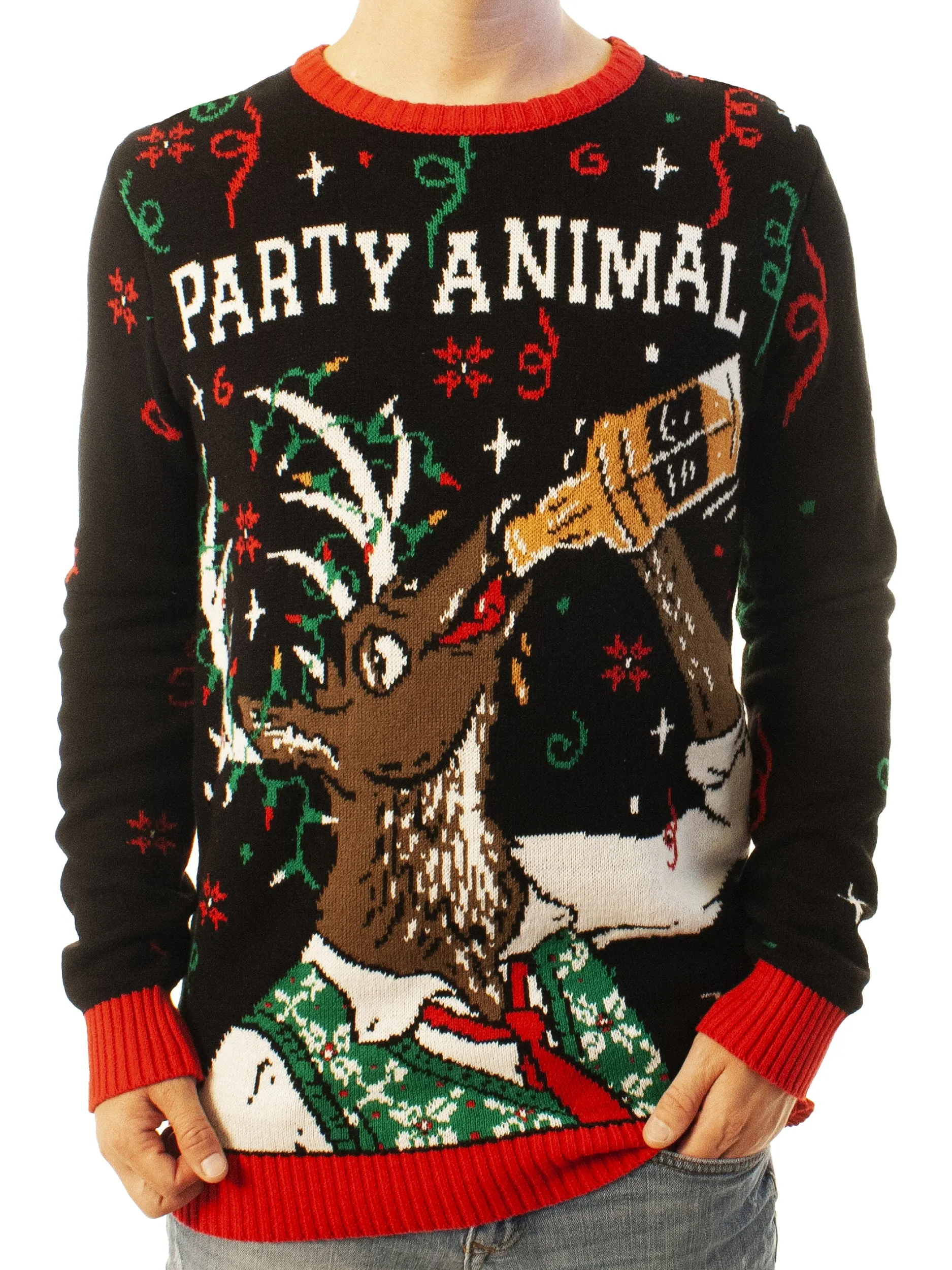 Party Animal | Ugly Christmas Sweater For Men & Women | Unisex Sizing