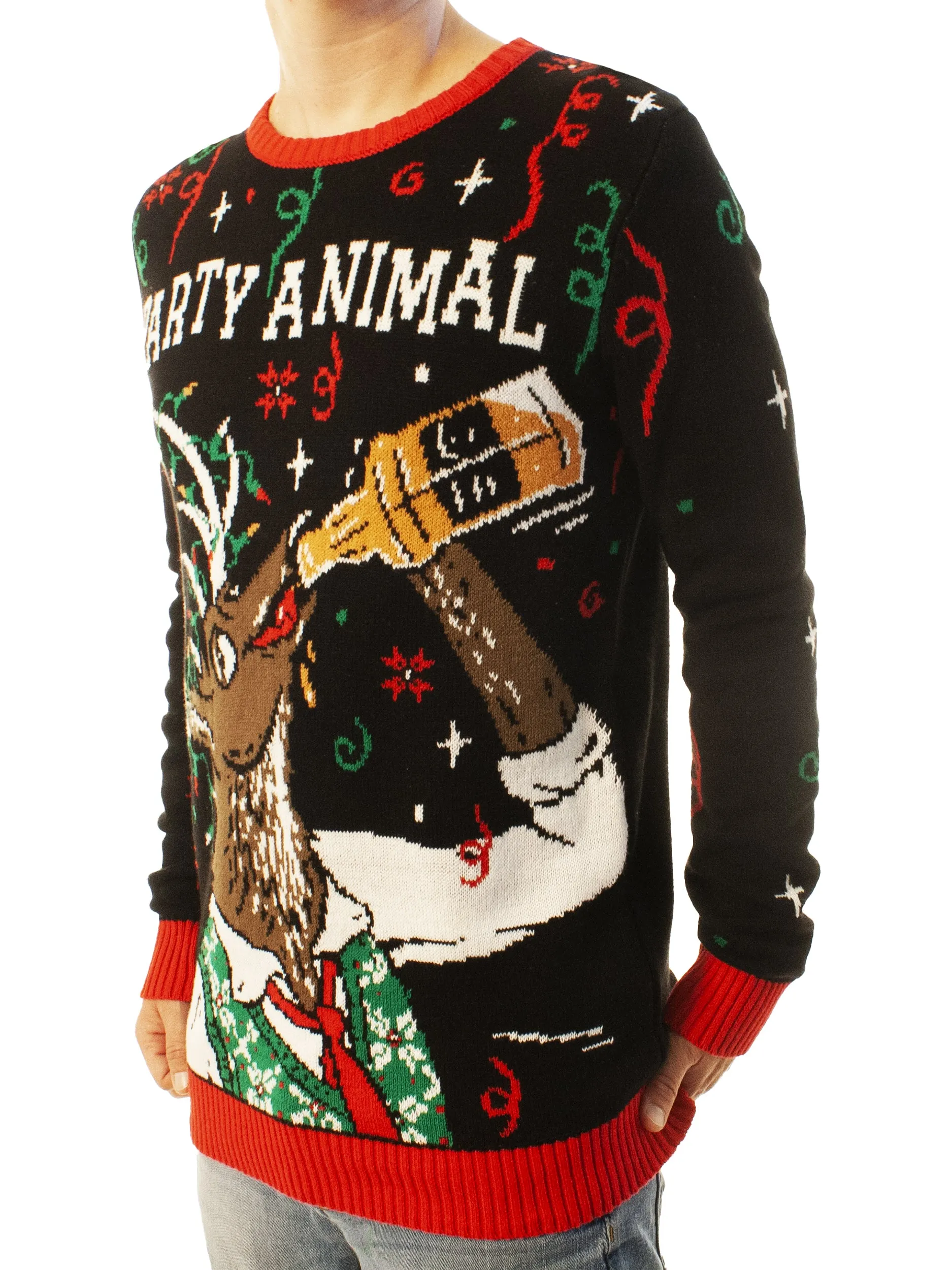 Party Animal | Ugly Christmas Sweater For Men & Women | Unisex Sizing