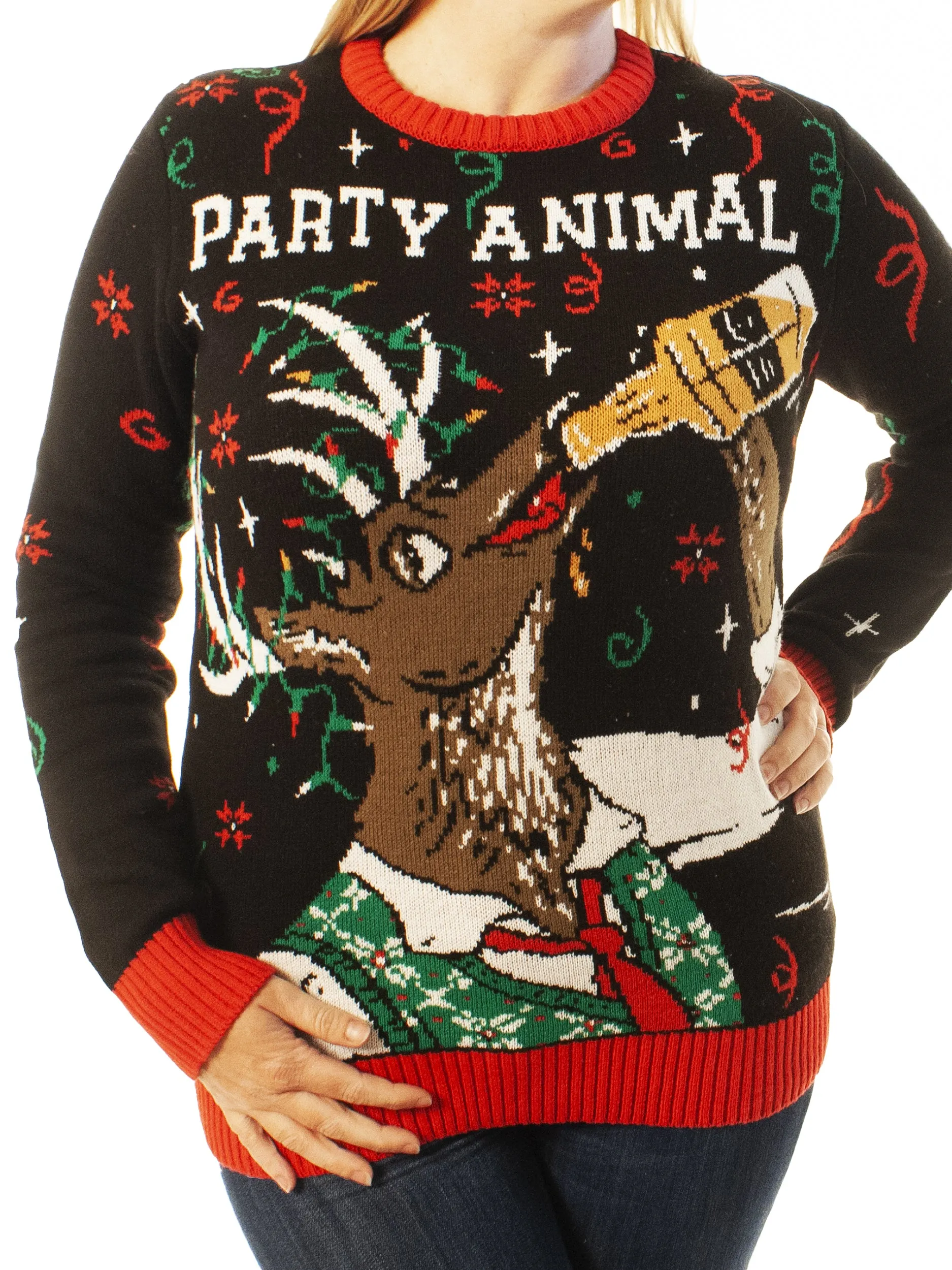 Party Animal | Ugly Christmas Sweater For Men & Women | Unisex Sizing