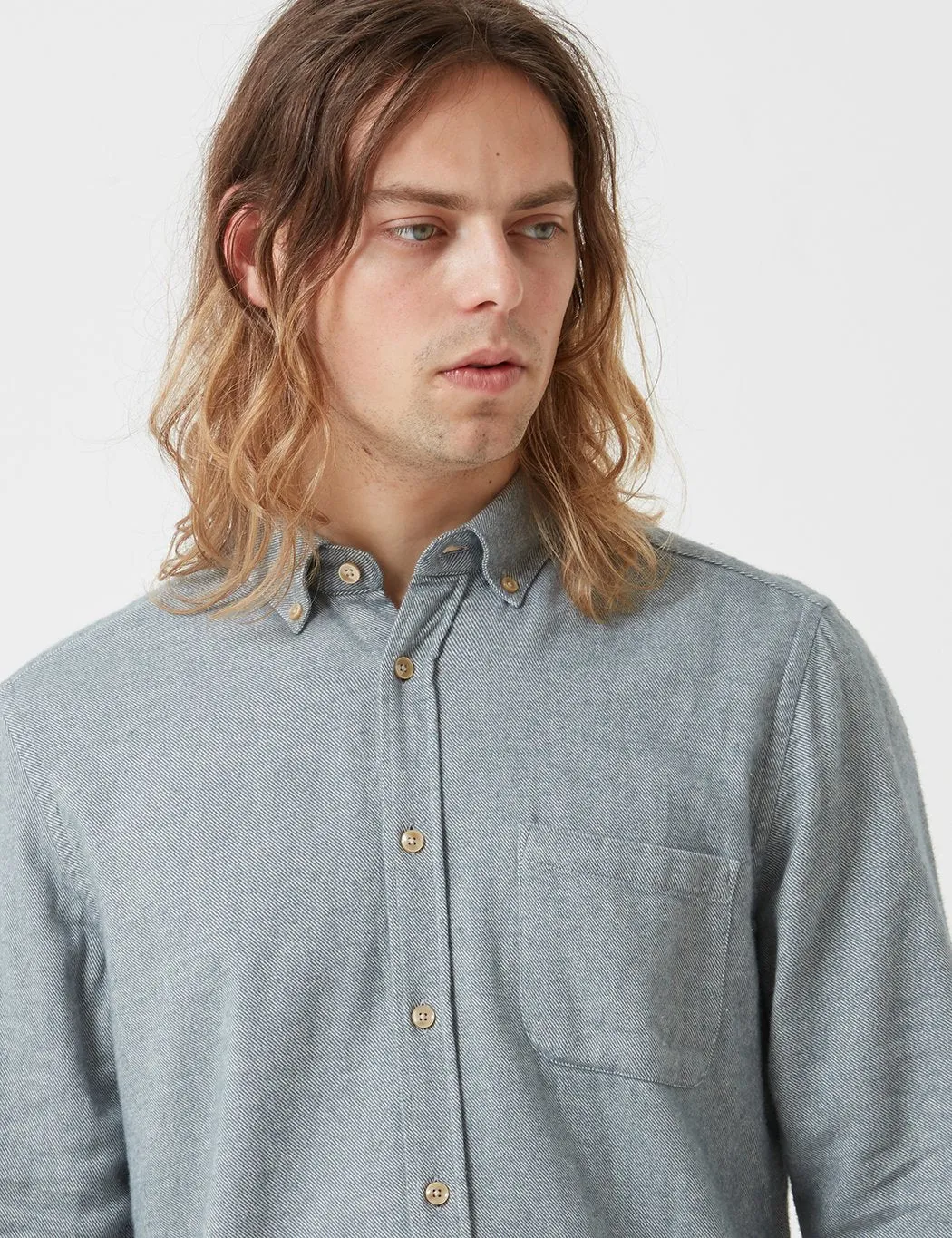 Portuguese Flannel Teca Shirt - Light Grey