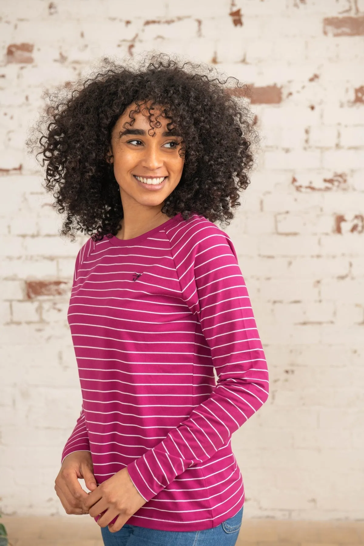 Seashore Long Sleeved Top - Deep Raspberry