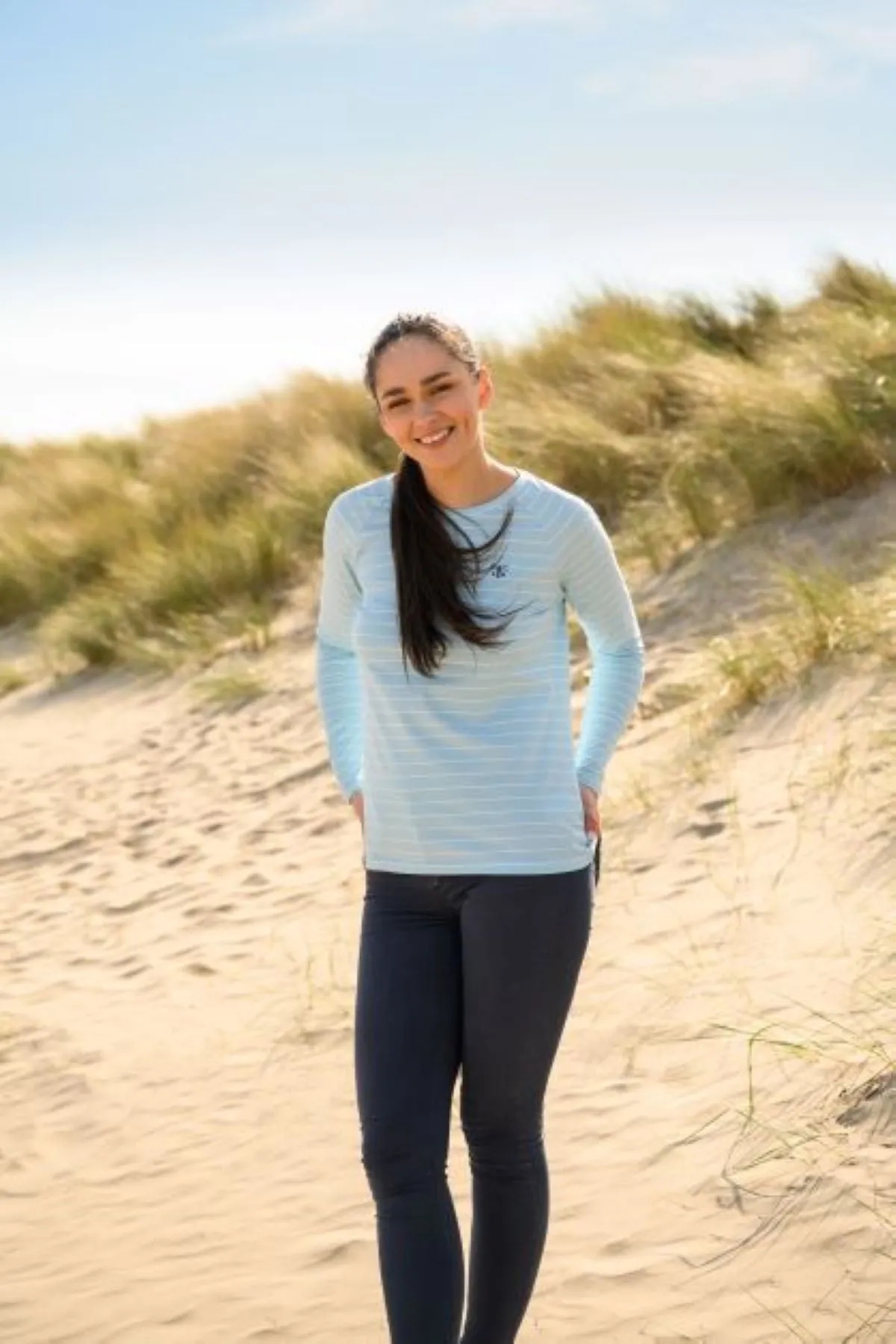 Seashore Long Sleeved Top - Pale Blue