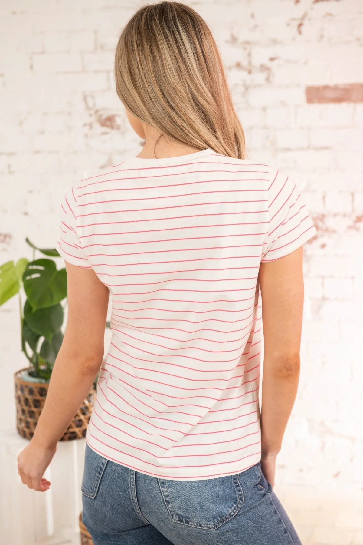 Seashore T Shirt - Cloud Pink Stripe