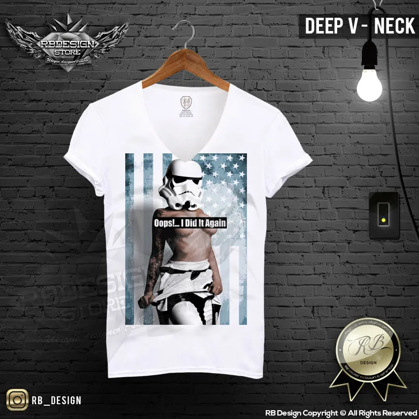 Sexy Naked Girl T-shirt Stormtrooper Graphic Tee MD164