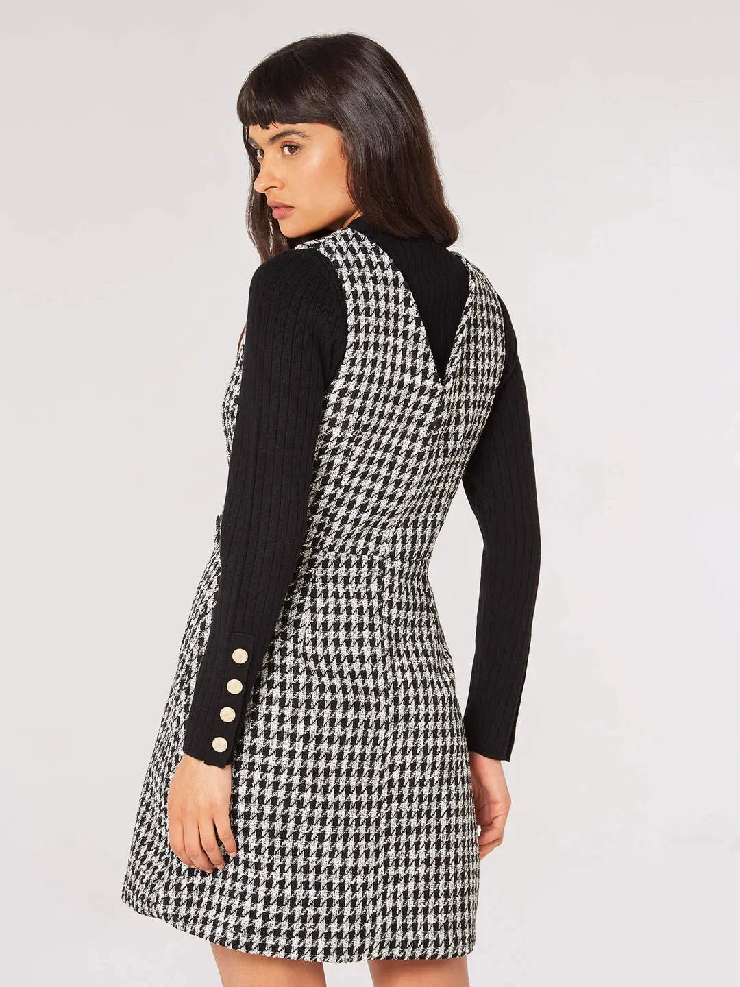 The Dogtooth Pinafore Mini Dress