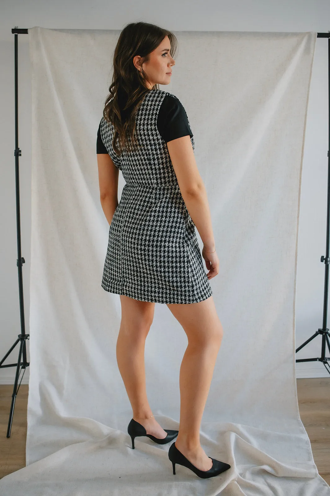 The Dogtooth Pinafore Mini Dress