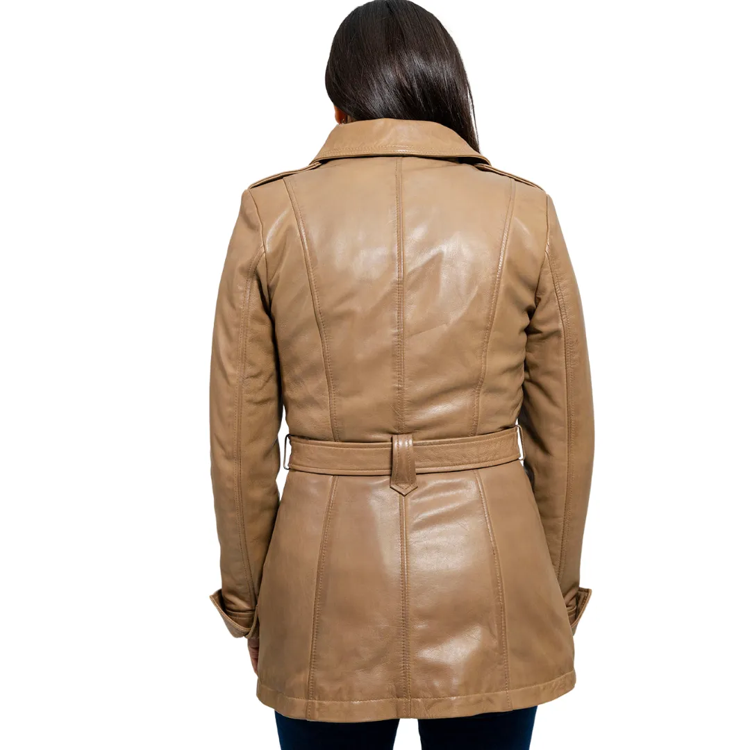 Traci Leather Trench Coat