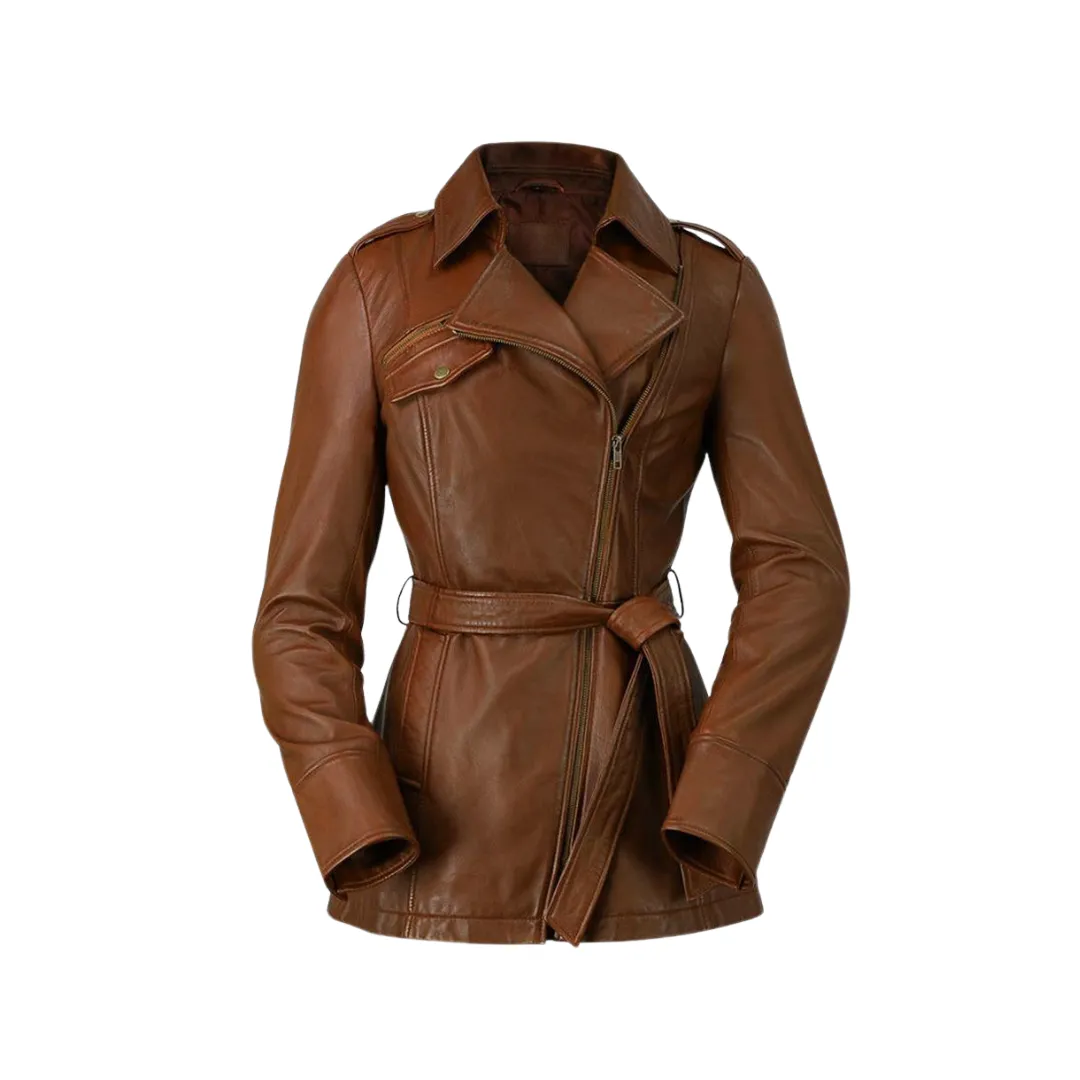 Traci Leather Trench Coat