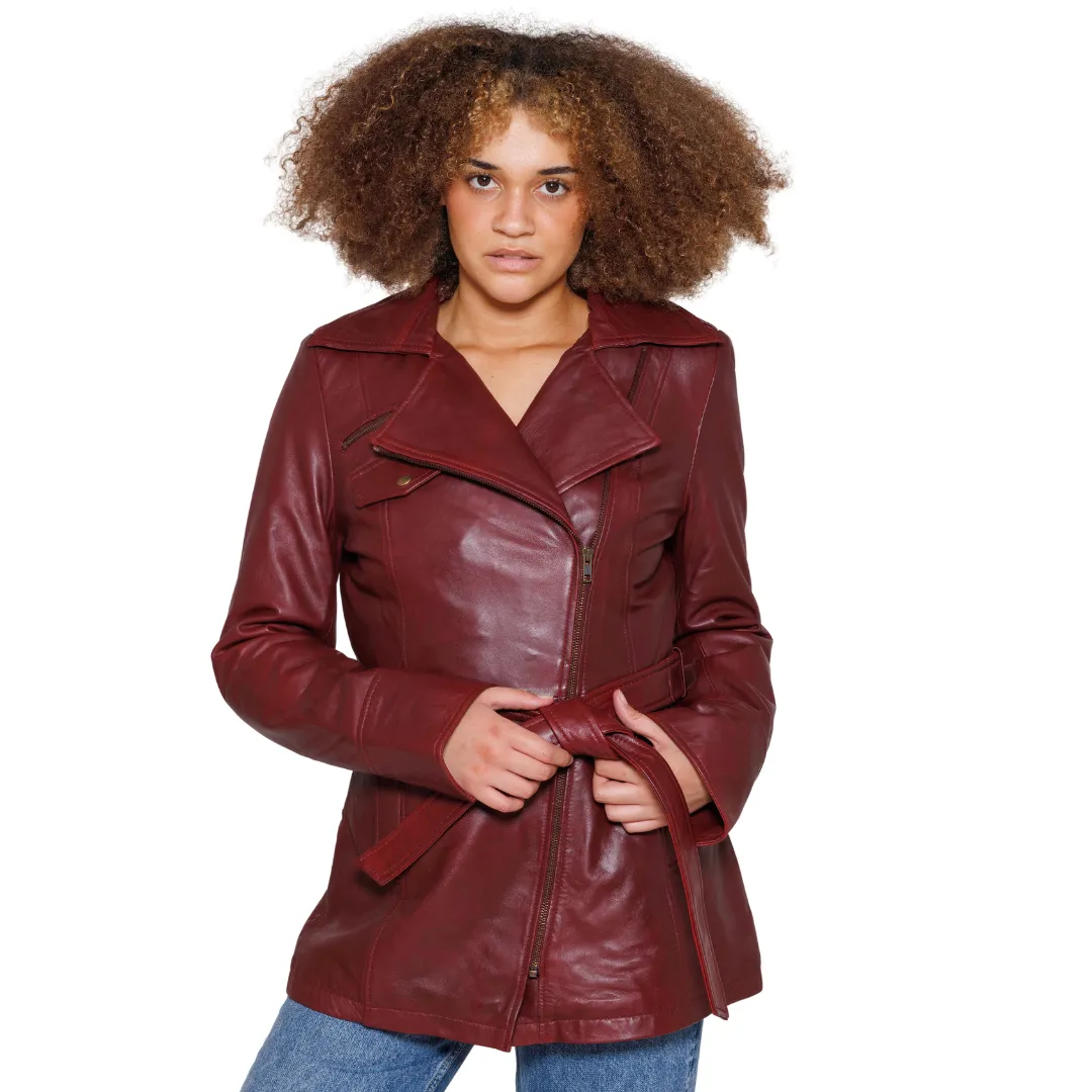 Traci Leather Trench Coat