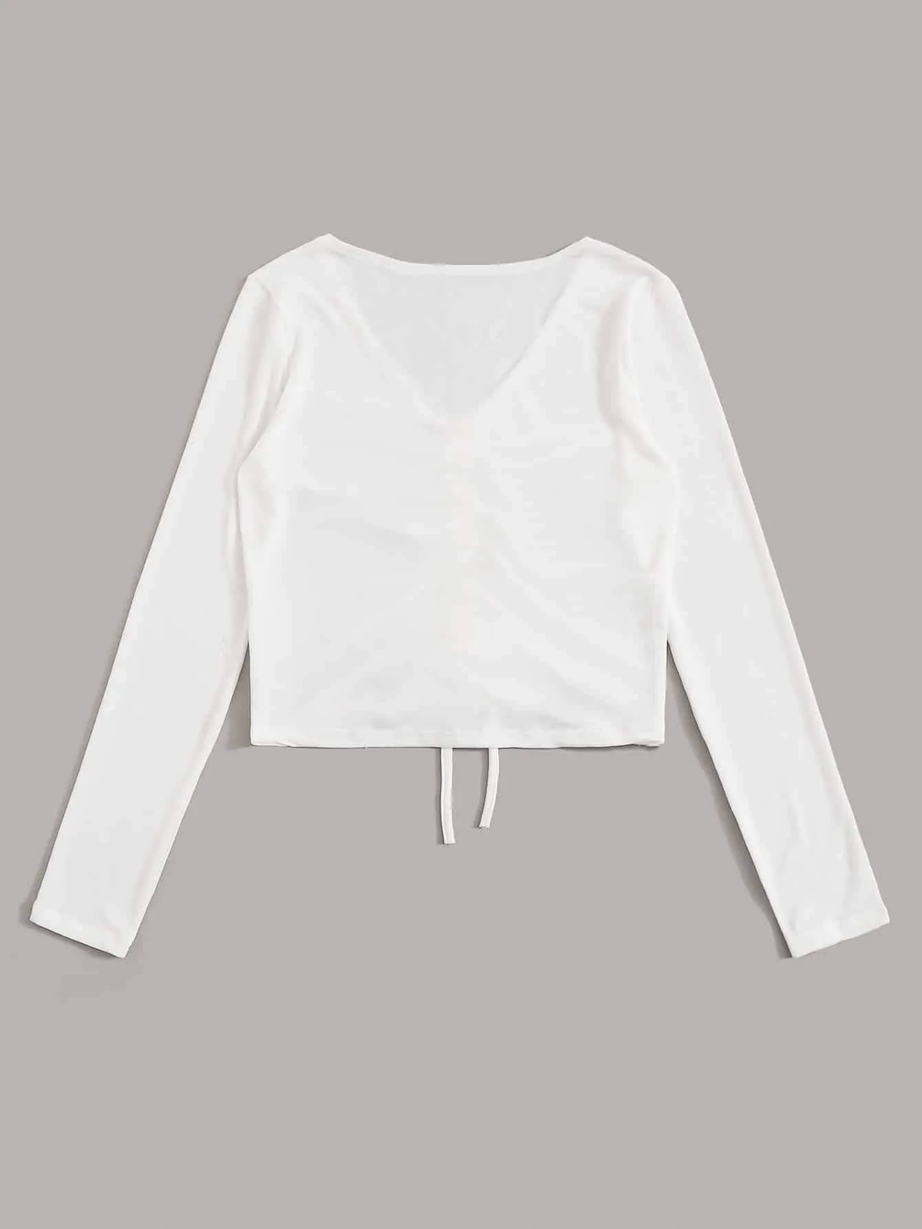 V-neck Drawstring Ruched Top