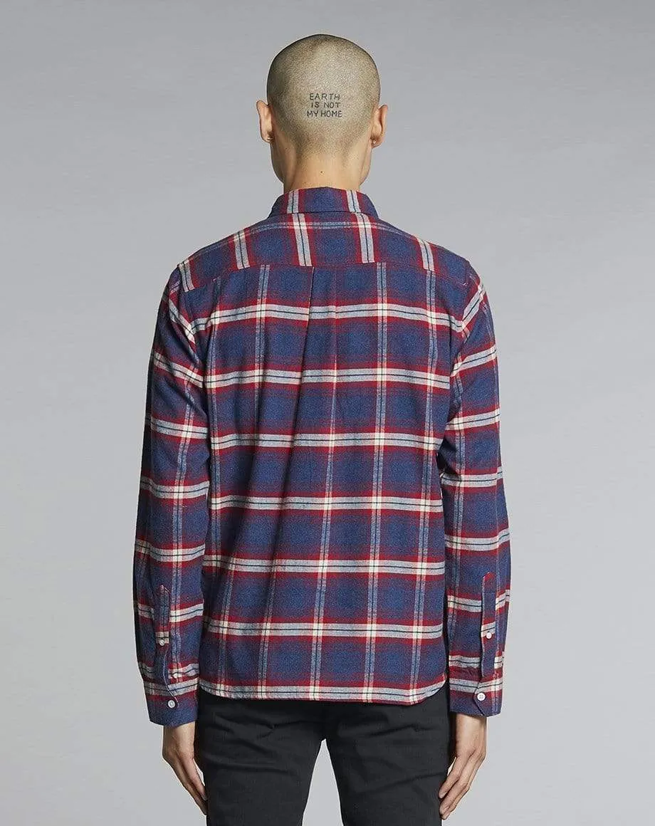 Vallegrande Check Flannel Mens Shirt | Crimson