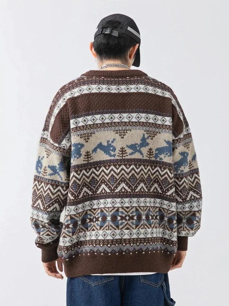 Vintage Rabbits Knitted Sweater